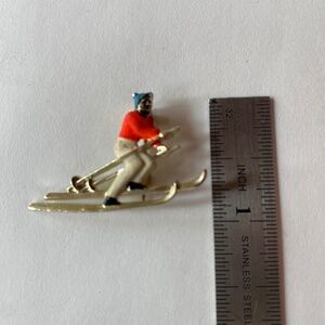 Vintage downhill skier pin